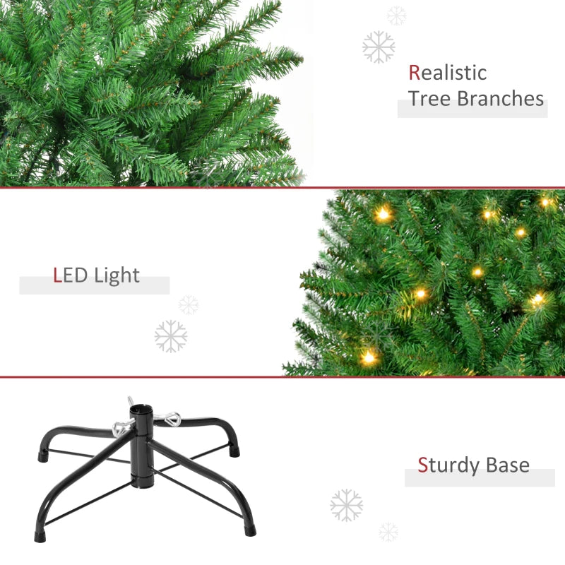 5FT Green Christmas Tree with Warm White LED Lights - Perfect Holiday Home Decoration for Festive Cheer