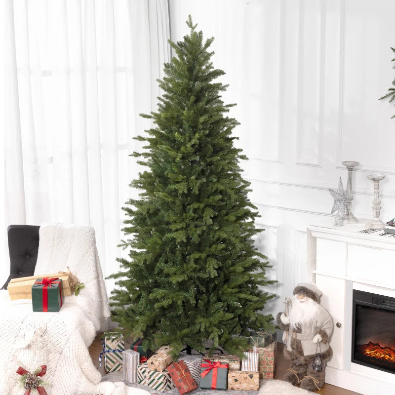 7ft Green Bare Artificial Christmas Tree with 2445 Tips - Lush, Realistic Holiday Decor for Home & Office