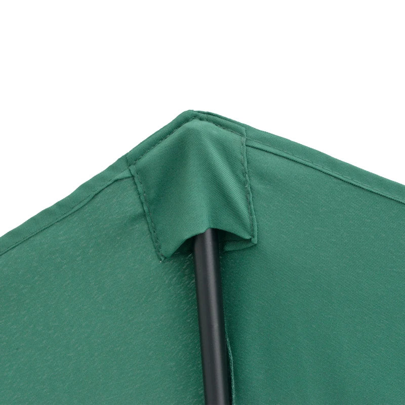 Green 2.7m Half Garden Parasol with 5 Steel Ribs