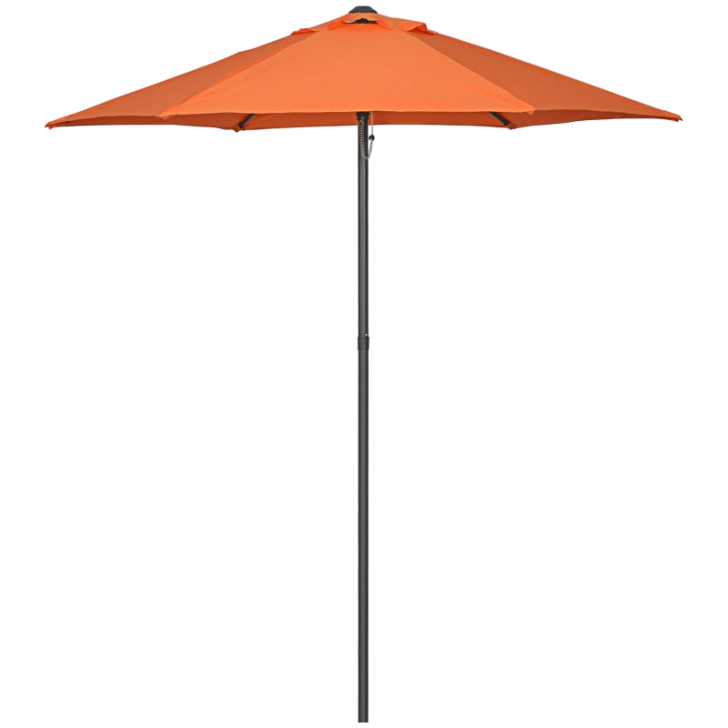 Orange 2m Outdoor Garden Parasol Umbrella with 6 Ribs