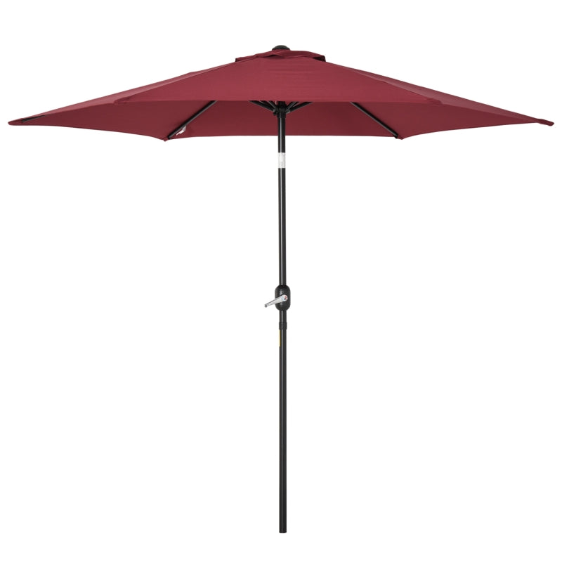 Red 2.7M Tilt Crank Garden Parasol Umbrella