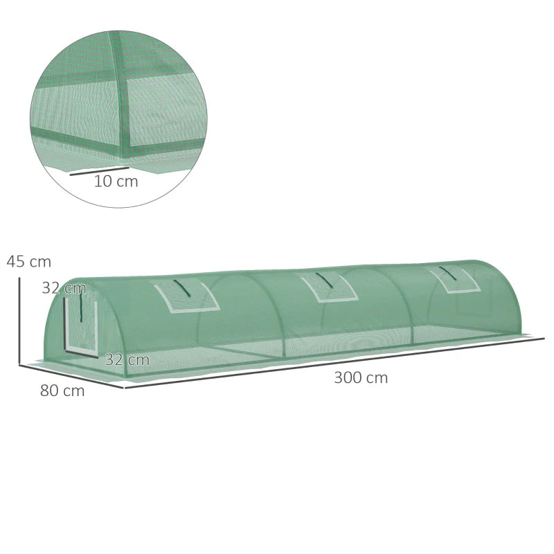 Portable Green Steel Frame Mini Greenhouse with 5 Mesh Windows