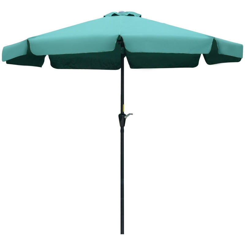 Green 2.7m Patio Garden Umbrella with Tilt and Crank