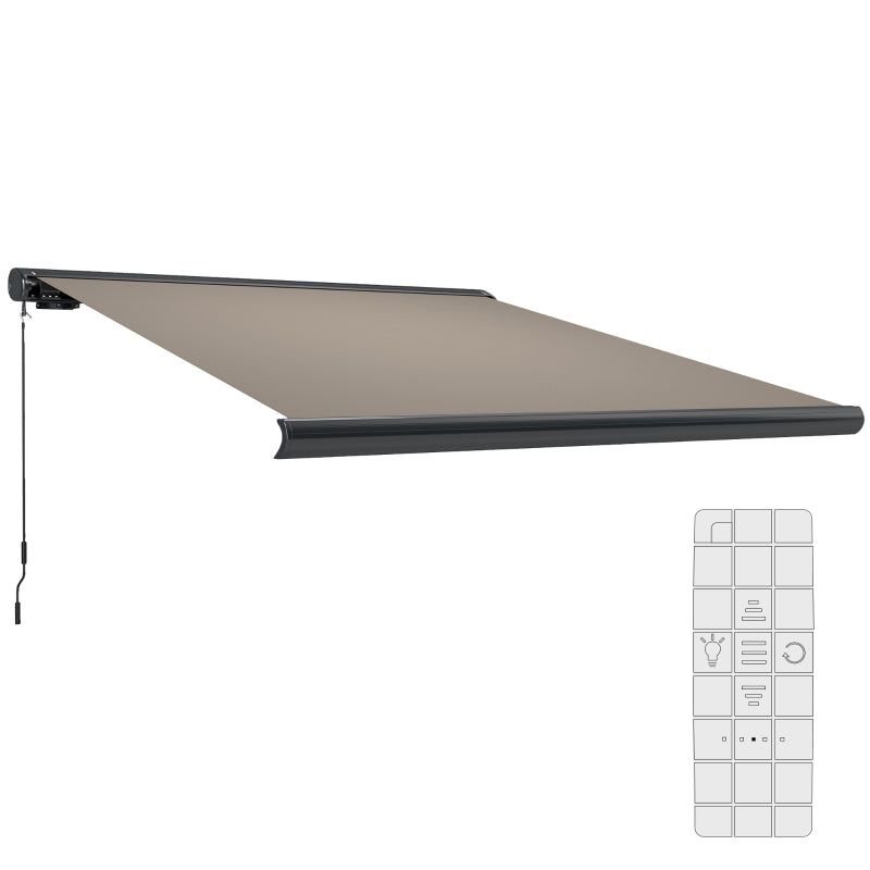 3m x 2.5 m Light Grey Electric Retractable Awning with Remote Controller - Aluminium Frame UV50+ Sun Shade Canopy