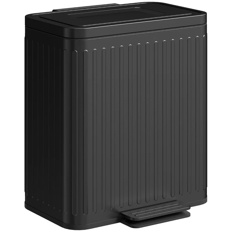 40L Dual Compartment Rubbish Bin with Soft-Close Lid - Stylish Black Trash Can for Kitchen & Home Organization
