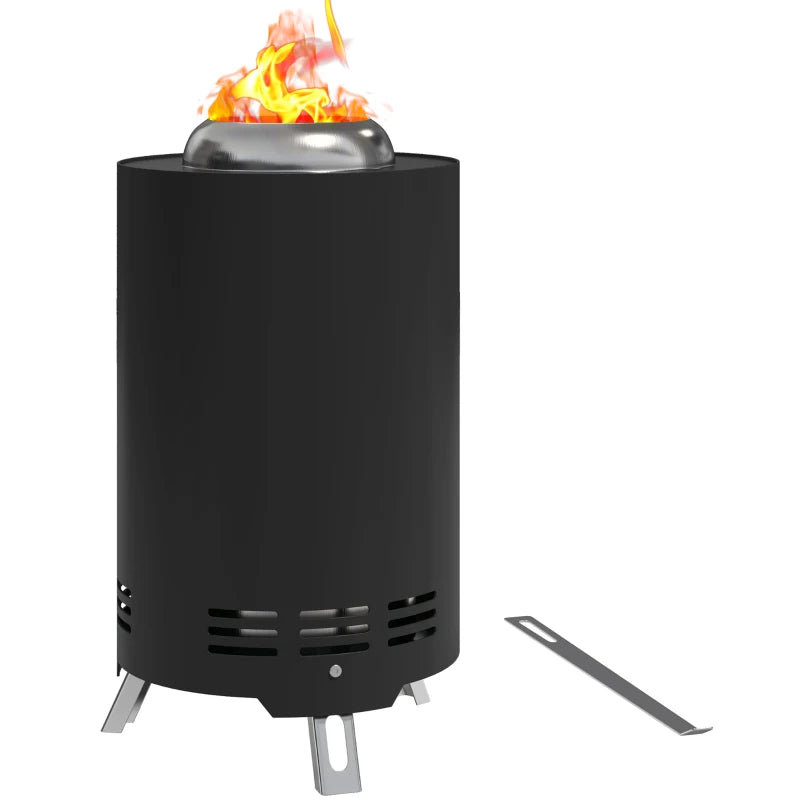 Portable Smokeless Fire Pit - 16x16cm Stainless Steel Wood Burning Tabletop Fire Pit for Garden & Camping - Black