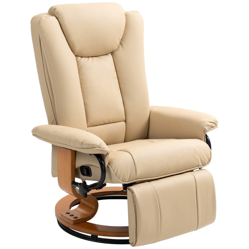 Beige Faux Leather Recliner Chair for Ultimate Comfort and Style in Your Living Room