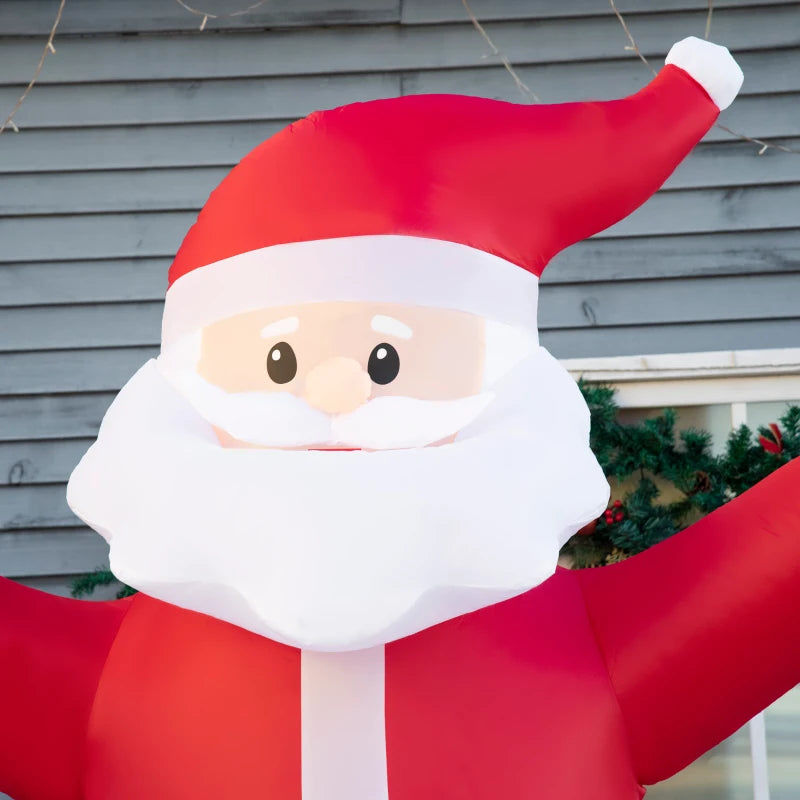 8ft Inflatable Christmas Santa Claus with LED Light Sign - Blow-Up Outdoor Yard Display for Lawn & Garden Holiday Decor