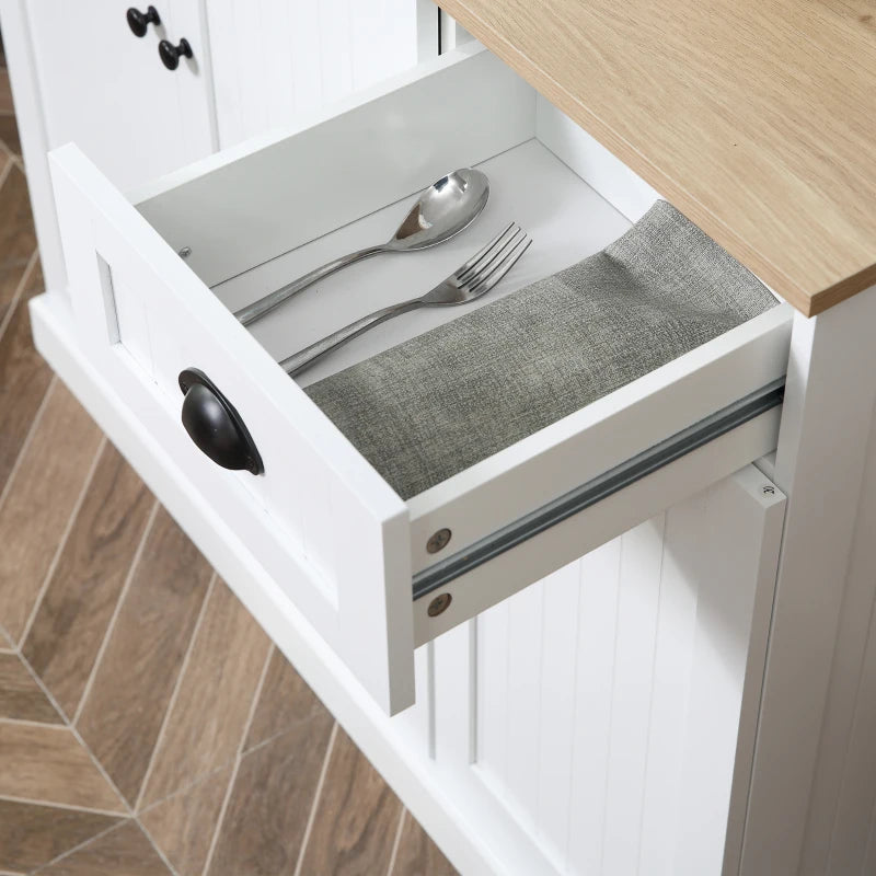 Modern 180cm Freestanding Kitchen Cabinet with Open Countertop and Ample Storage Space