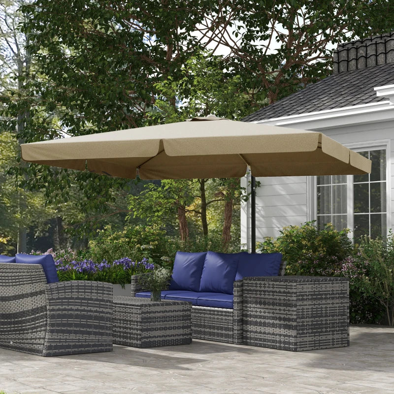 3m Khaki Cantilever Parasol with Adjustable Canopy