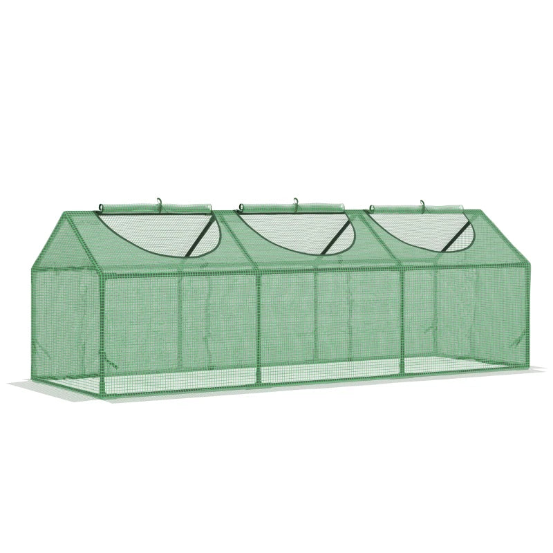 Green Outdoor Plant Grow House with Observation Windows, 180 x 60 x 60 cm