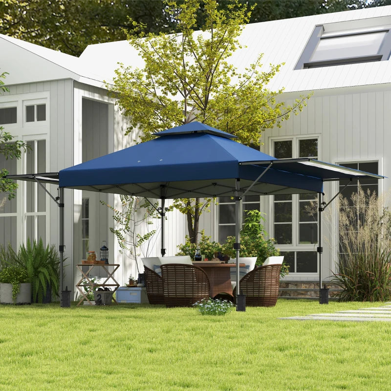 Blue 5x3m Adjustable Pop-Up Gazebo with Accessories