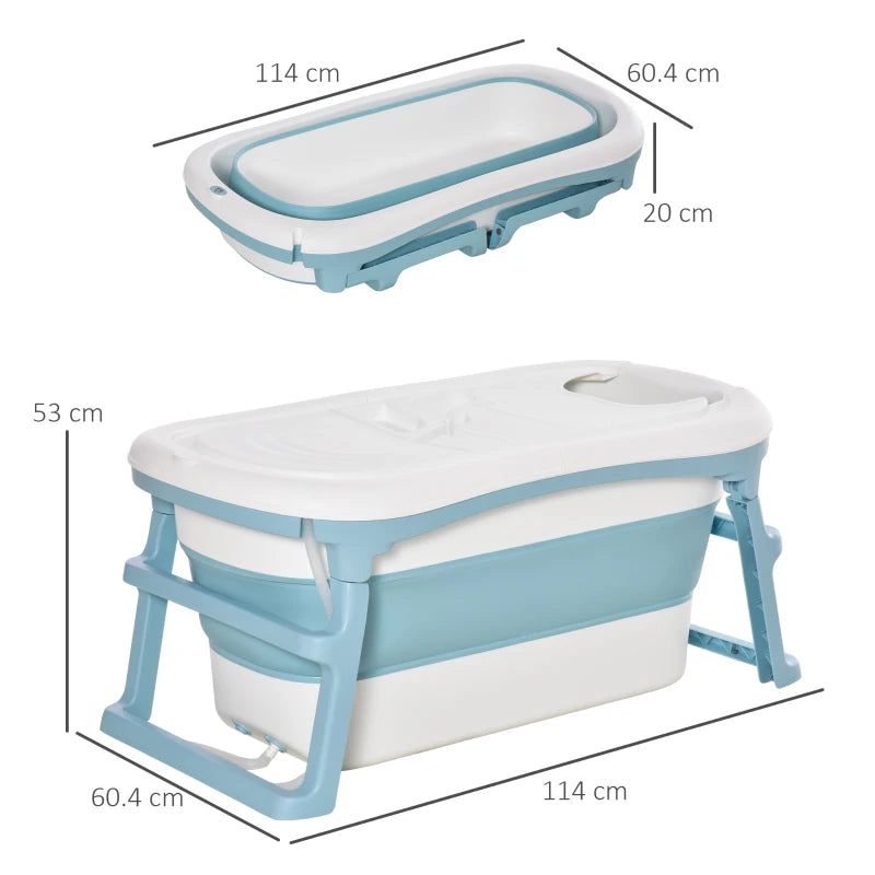 Foldable Kids Bathtub with Lid - Large Freestanding Bath Tub for Toddlers & Teens (Ages 1-12) - Home Sauna