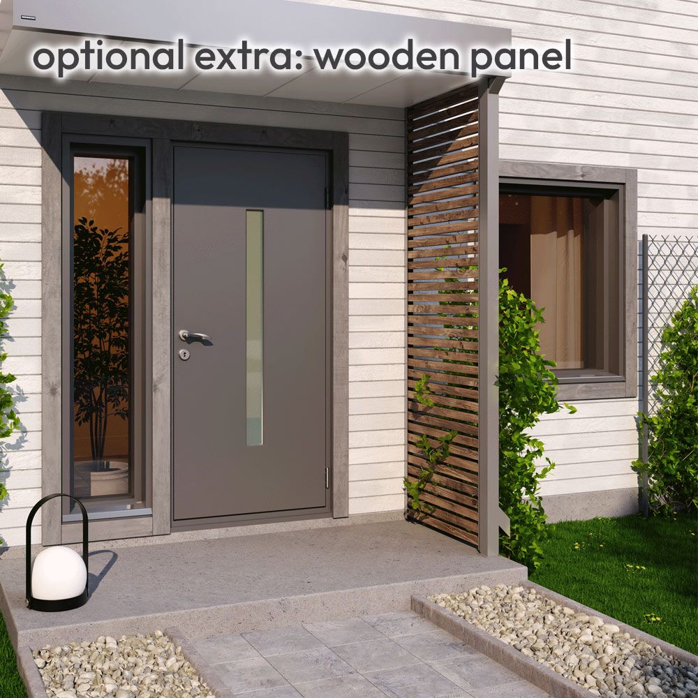 Aurelius LuxeSteel LED Entrance Canopy with Dual Soffit Arms