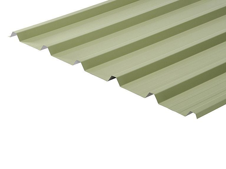 32/1000 Box Profile PVC Plastisol Coated 0.7mm Metal Roof Sheet Moorland Green
