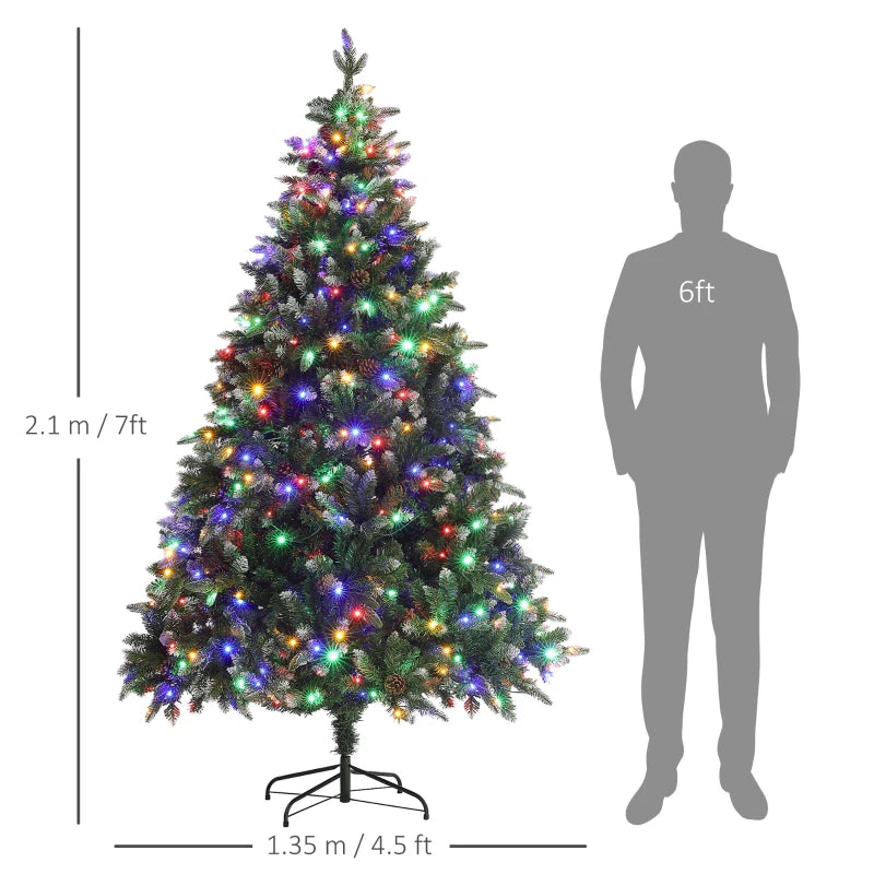 7ft Pre-Lit LED Artificial Christmas Tree with Base - Perfect Holiday Decoration for Home & Office