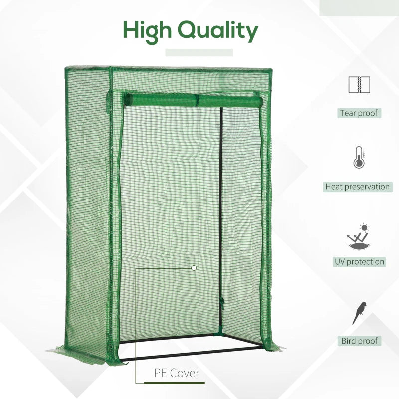Green Steel Frame Tomato Greenhouse with Roll-up Door - Outdoor Gardening Solution