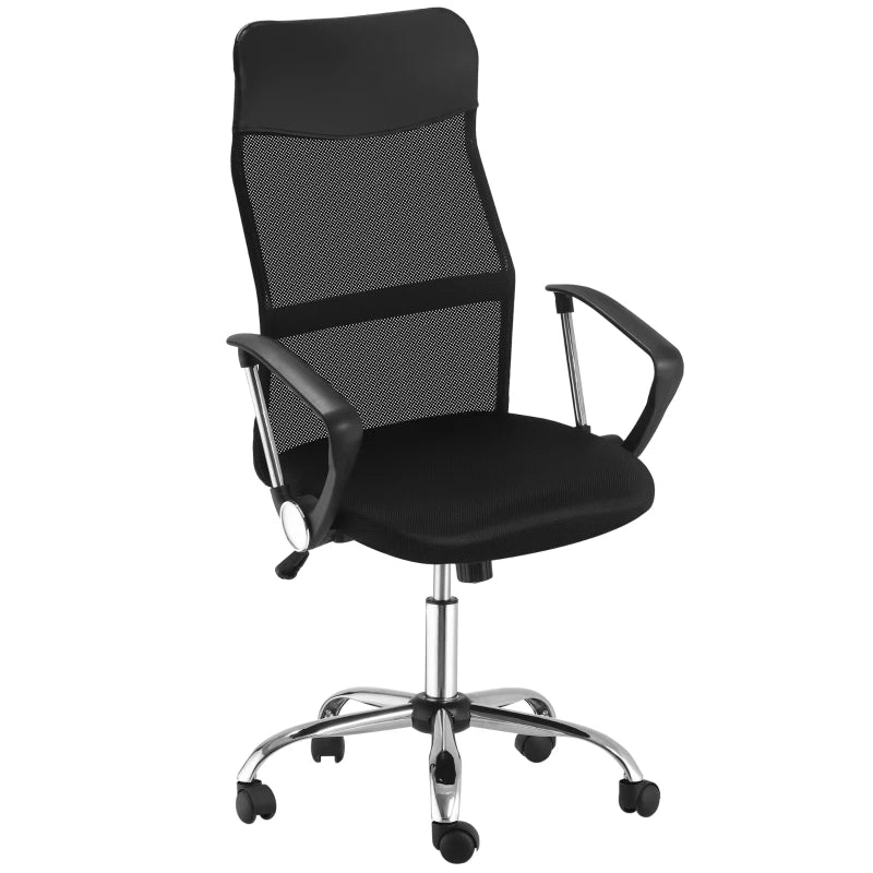 Ergonomic Mesh Office Chair with Adjustable Height and Tilt Function in Black