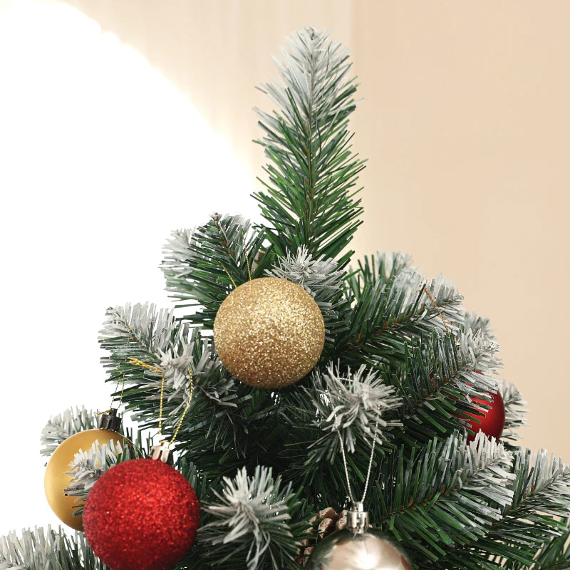 6ft Snow-Dipped Artificial Pine Christmas Tree - Realistic Holiday Decor for Festive Home Decoration