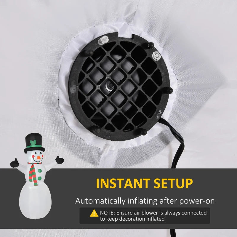 6.5ft Inflatable Snowman with LED Lights - Christmas Air Blown Holiday Decoration for Outdoor Garden Festivities