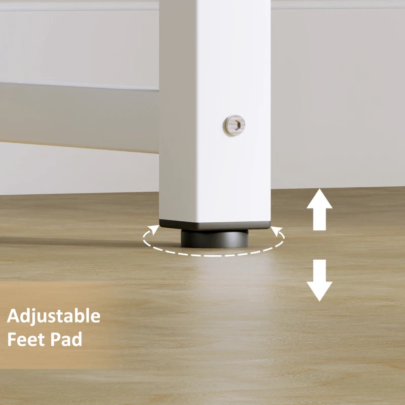 Modern White Computer Desk - 100x60cm Writing Table for Home Office & Study - Sturdy Metal Frame, Easy Assembly