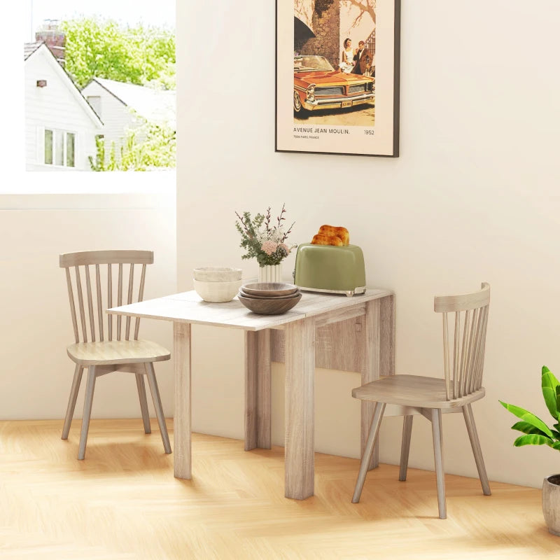 Stylish Four-Seater Drop Leaf Dining Table - Elegant Wood Effect Design for Space-Saving Dining Solutions