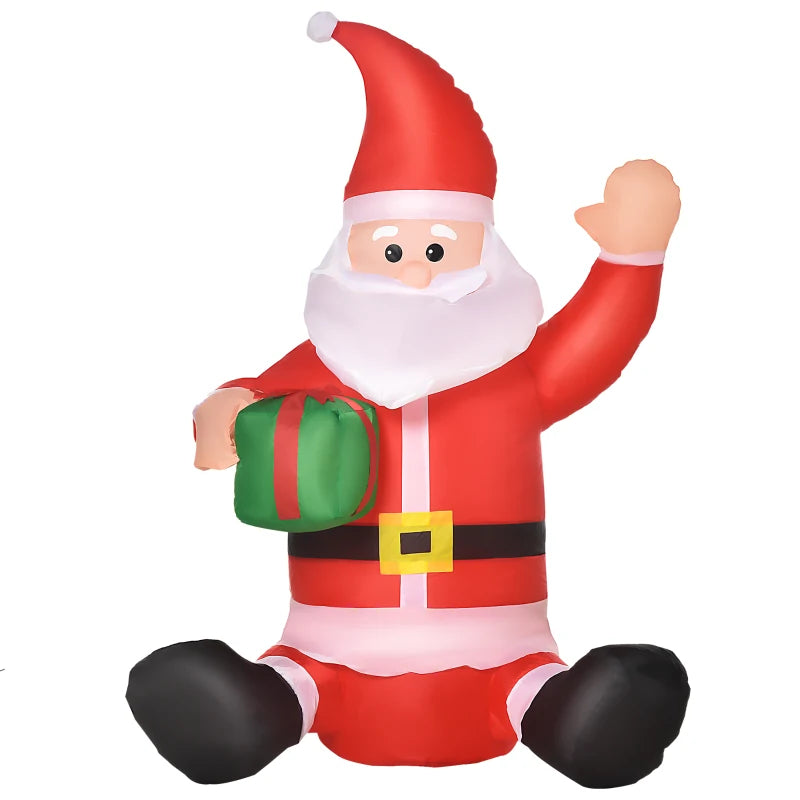 4ft Inflatable Christmas Santa Claus with LED Lights - Holiday Outdoor Yard Decoration & Gift for Festive Cheer