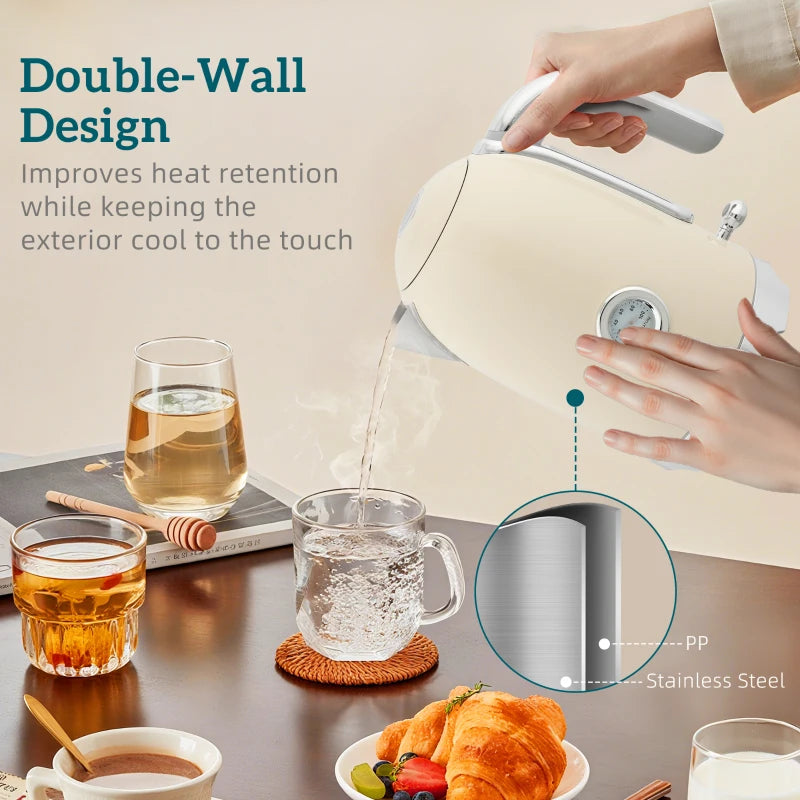 Vintage Cream Toaster and Kettle Set - Retro Kitchen Appliances for Stylish Home Decor