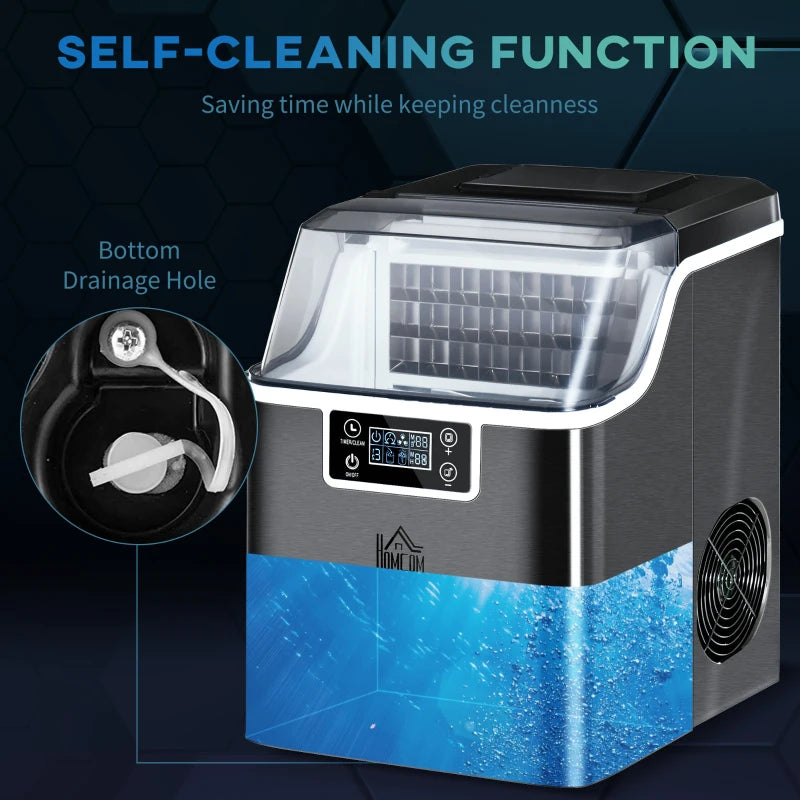 3.2L Compact Ice Maker with LCD Display and Accessories in Black