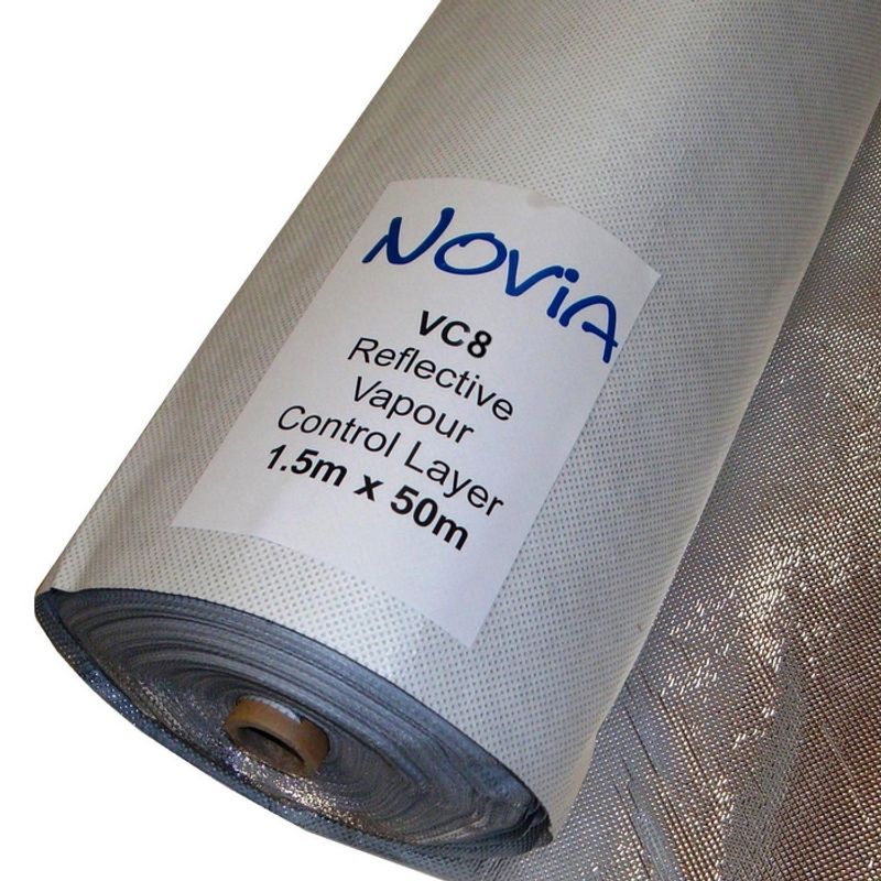 Novia VC8 Reflective Air Leakage Barrier & Vapour Check - 50m x 1.5m