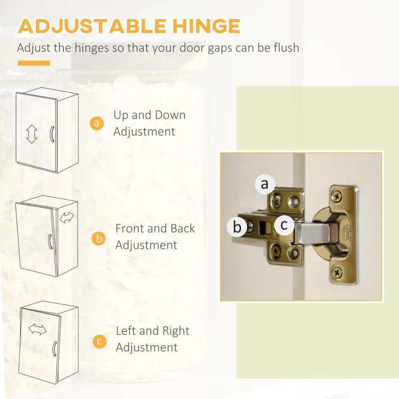 Modern Freestanding Kitchen Cupboard - 180cm White Storage Cabinet with Doors & Adjustable Shelves for Stylish Organization