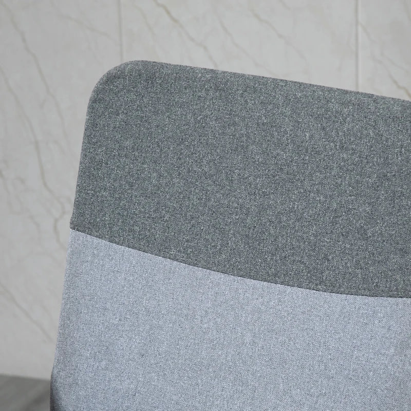 Vinsetto Grey Linen Fabric Swivel Office Chair - Adjustable Computer Desk Chair with Wheels for Home Study