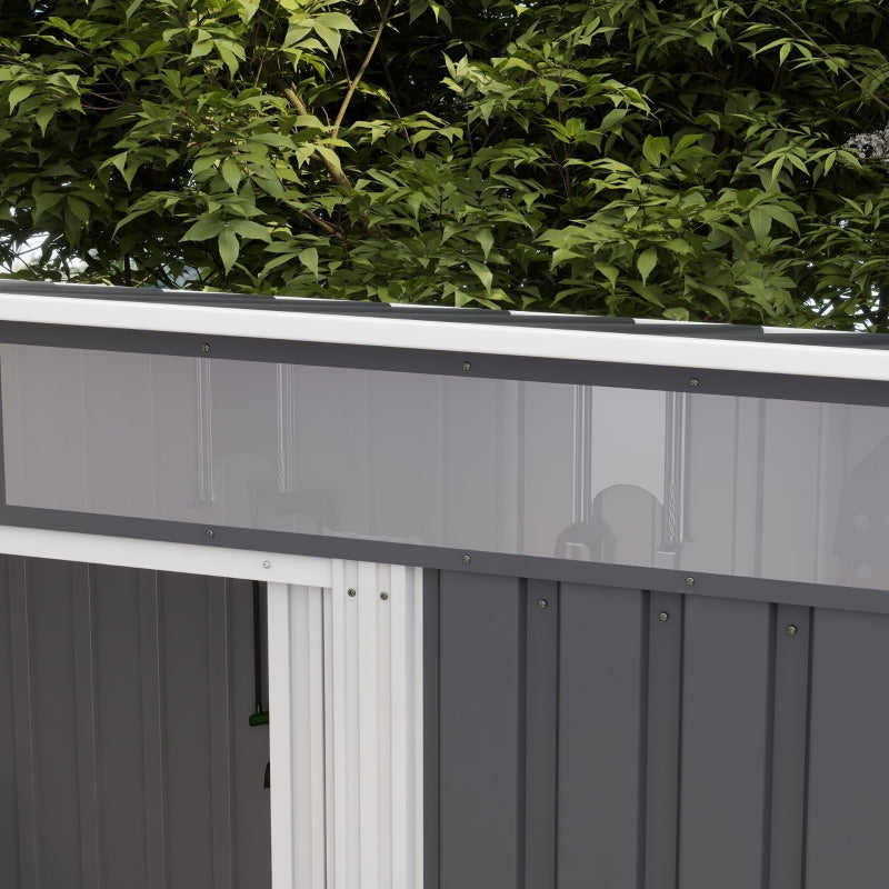 6.5ft x 4ft Dark Grey Shed With Sloping Roof