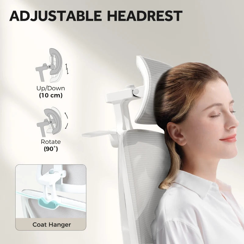 Ergonomic Adjustable Office Chair in Grey - Comfort & Support for Home and Office Use, Perfect for Long Hours