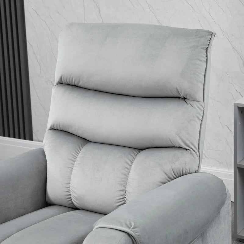 Electric Power Lift Recliner Chair with Vibration Massage, Remote Control and Side Pockets in Grey