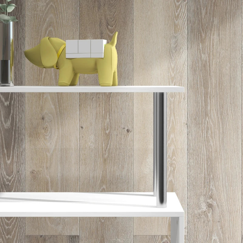 Modern S Shape 5-Tier Bookcase - Freestanding White Bookshelf for Home Office, Study & Living Room, 80x30x145cm