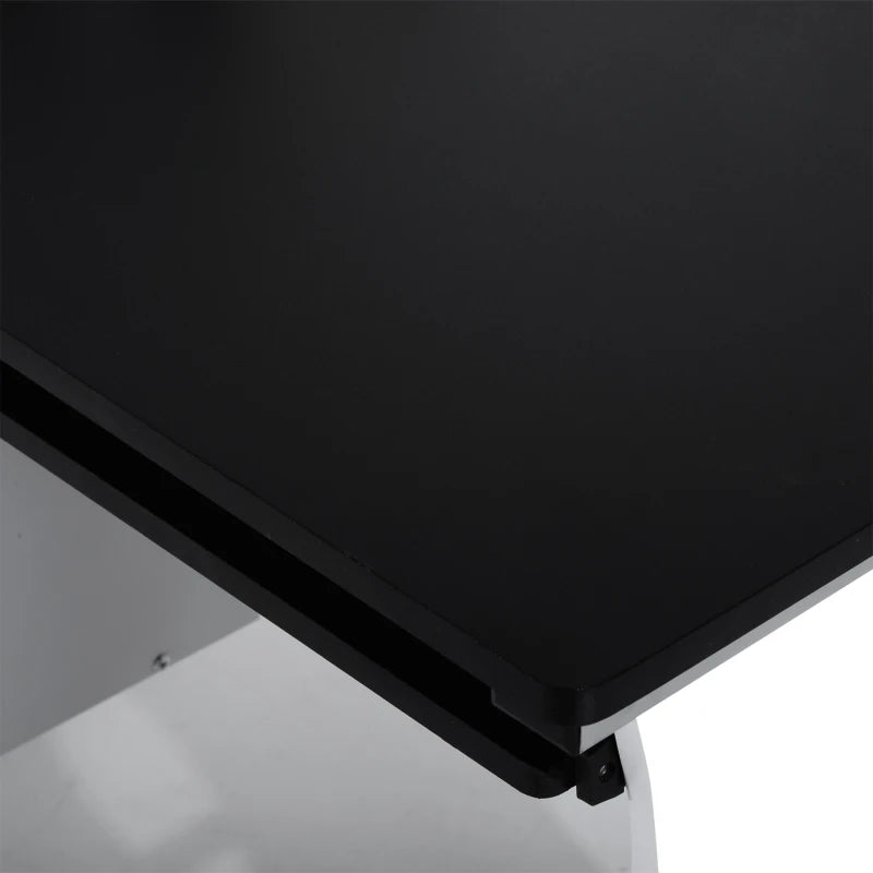 Black Computer Desk with Sliding Keyboard Tray, Storage Drawers & Host Box Shelf - Home Office Study Workstation 100x52x75cm