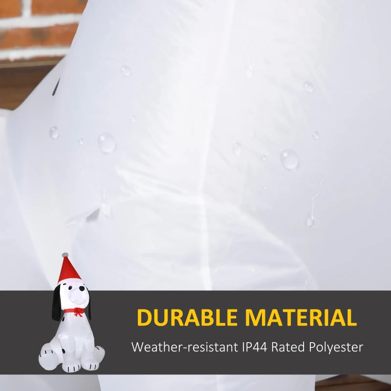 6ft Inflatable Christmas Puppy Dog with Santa Hat - Lighted Outdoor Holiday Decoration for Indoor & Outdoor Festivities