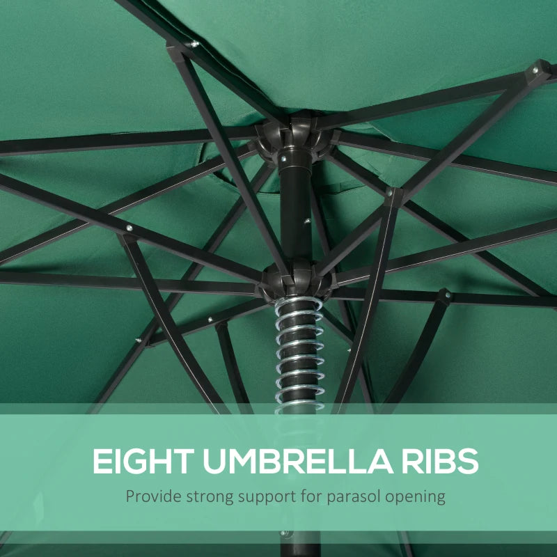 Green 3m Outdoor Market Umbrella with 8 Ribs