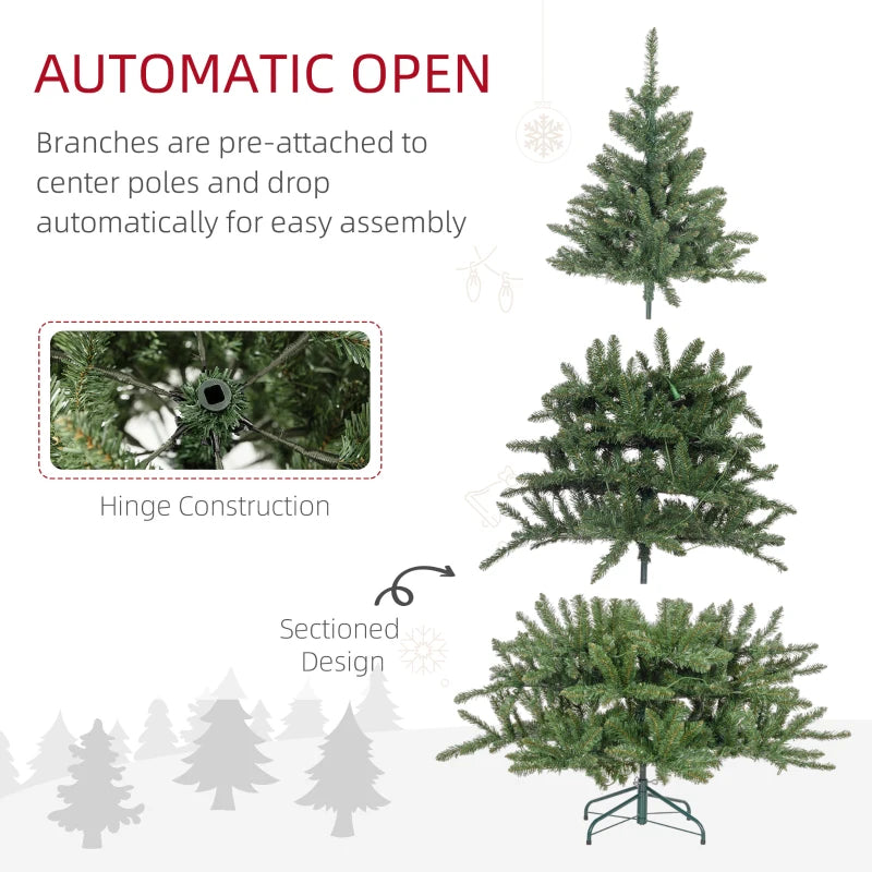 6ft White Light Artificial Christmas Tree - Pre-Lit, Realistic Look, Perfect for Holiday Decor, Easy Assembly, Indoor Use