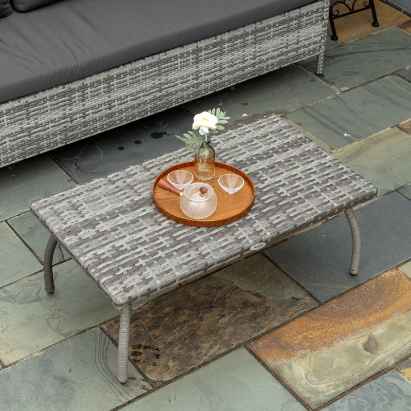 Grey Rattan Garden Coffee Table