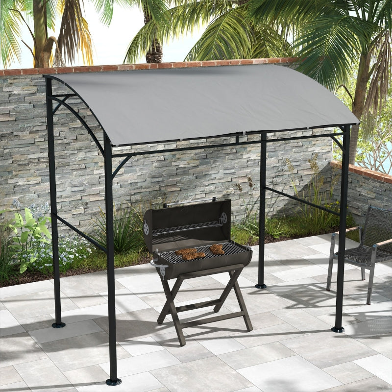 Grey Metal Frame BBQ Gazebo - 2.2 x 1.5m