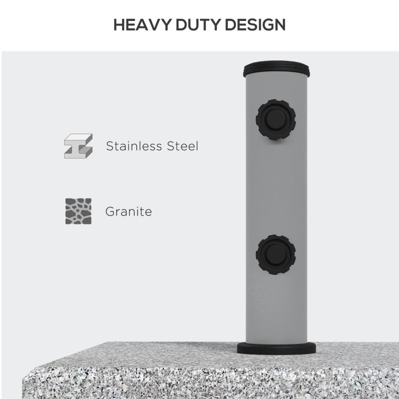 Grey Granite Umbrella Base with Wheels - 28kg Heavy Duty Stand