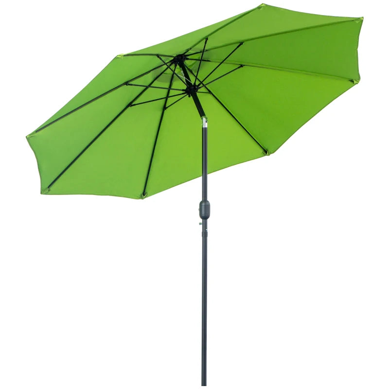 Green Tilting Garden Parasol Umbrella with Fibreglass Ribs