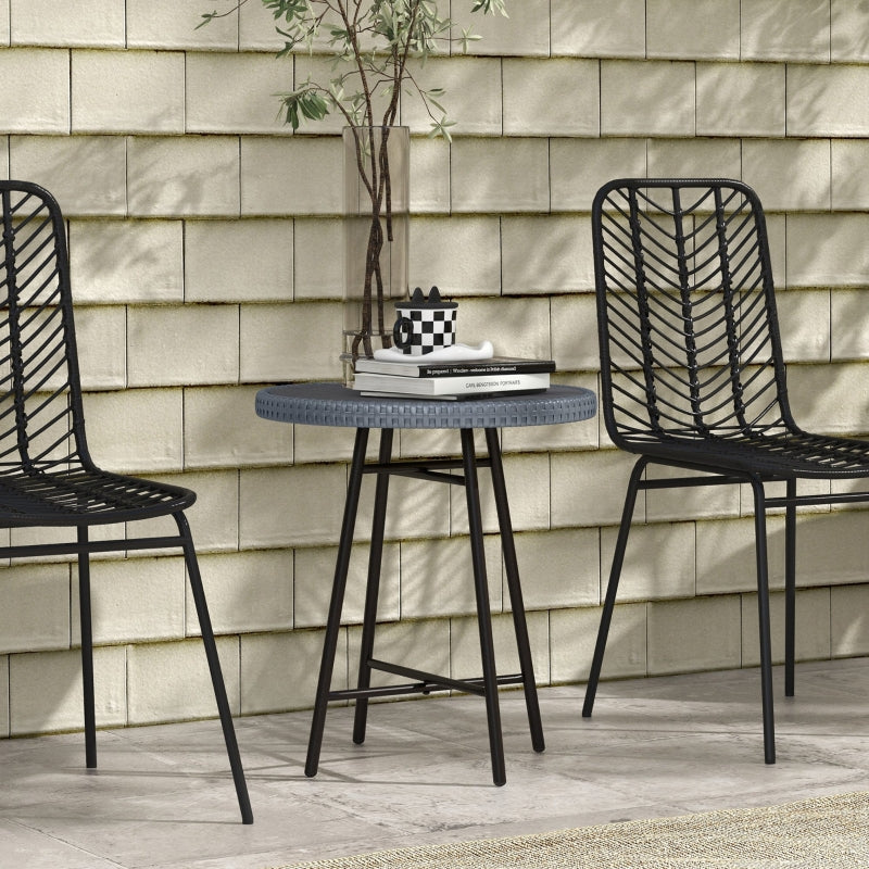 Grey Rattan Outdoor Border Side Table