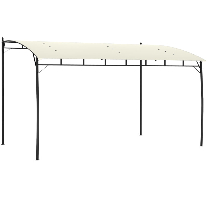 3m x 4m Cream Metal Frame Pergola - Outdoor Garden Canopy