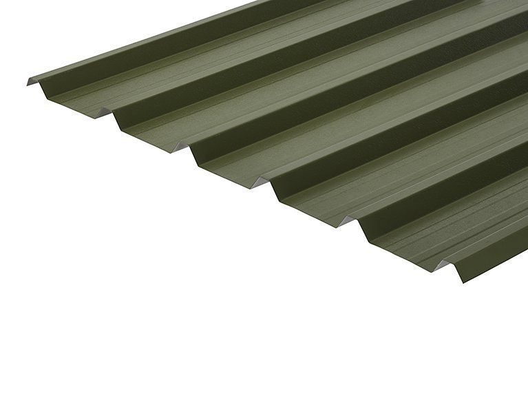 32/1000 Box Profile PVC Plastisol Coated 0.7mm Metal Roof Sheet Olive Green