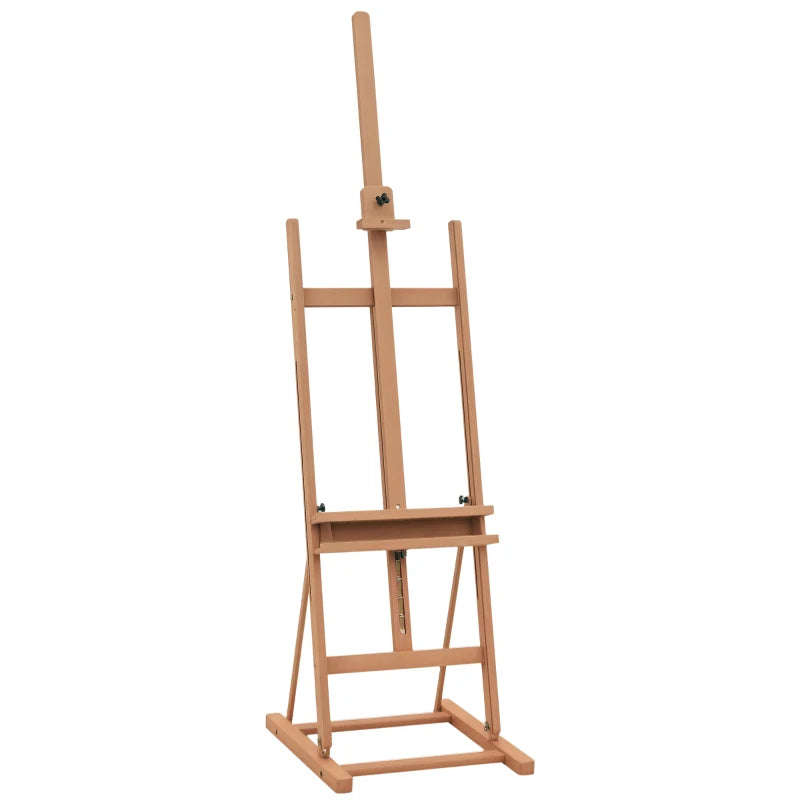 Vinsetto H-Frame Wooden Easel Stand - Adjustable 171-230cm Height, 0-80° Angles, Beech Wood Art Display for Weddings & Paintings