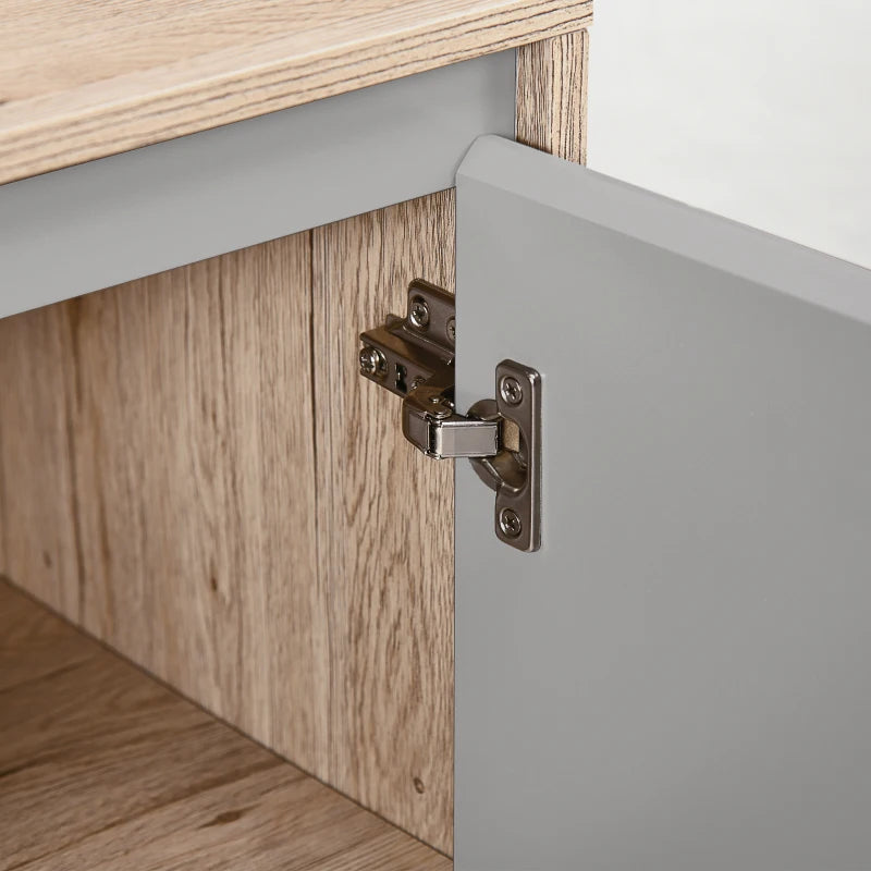 Under Sink Storage Cabinet Floor Standing Cupboard with Adjustable Shelf Bathroom Cabinet 2 Doors Versatile Grey Design