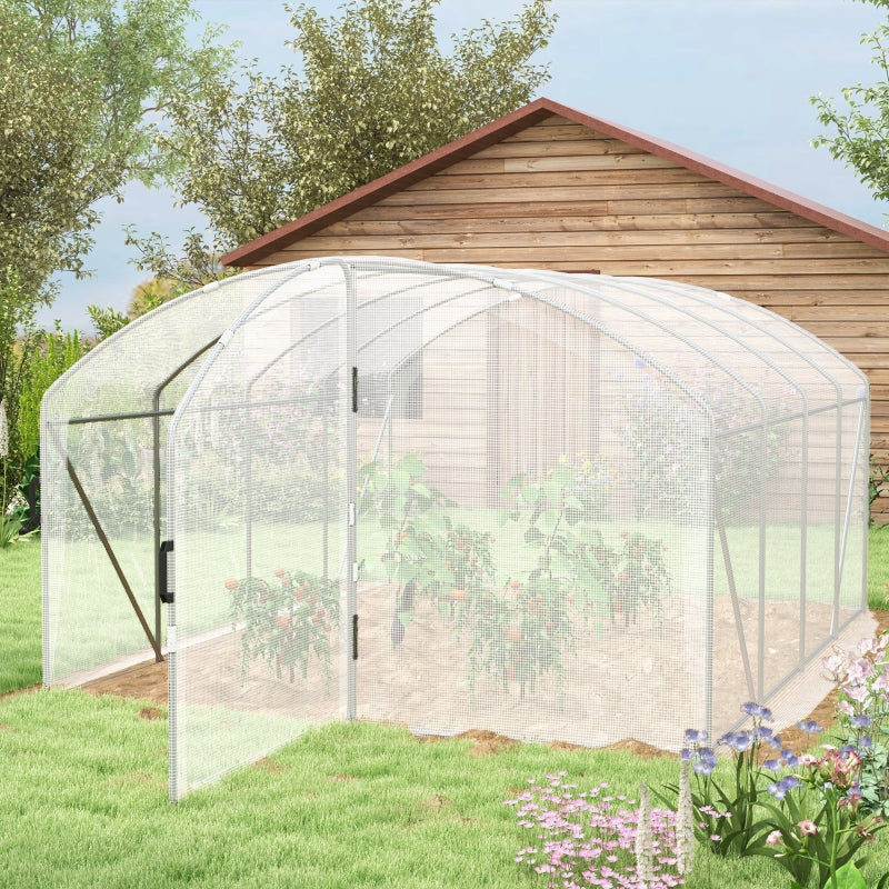 Greenhouse Walk-in Grow House with UV-Resistant Cover, White, 4x3x2m